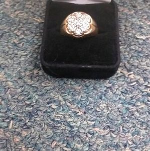 Mens Gold Ring with Diamonds